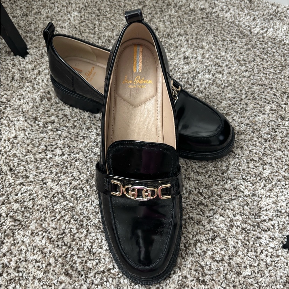 Sam Edelman black patent leather classic loafers. Size 8, excellent condition.